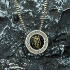 Fortune Jewel Double Ring PiXiu Peace Buckle Wealth Rotatable Necklace Pendant