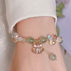Fortune Jewel Natural Strawberry Quartz Pearl Shell Positive Bracelet