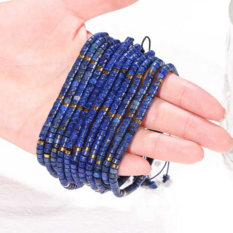 Fortune Jewel Natural Lazurite Spacer Bead Positive Balance Bracelet