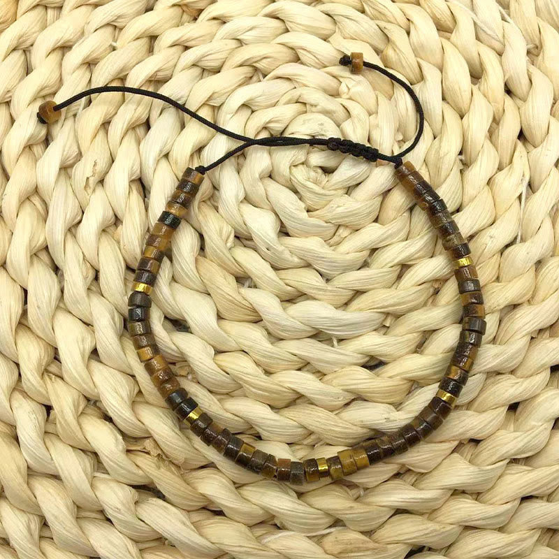 Fortune Jewel Natural Tiger Eye Spacer Bead Courage Bracelet