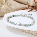 Fortune Jewel Natural Stone Amazonite Amethyst Lazurite Rose Quartz Heart Positive Balance Bracelet