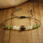 Fortune Jewel Find Your Joy Peridot Citrine Tiger Eye Peace Rope Bracelet