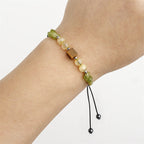 Fortune Jewel Find Your Joy Peridot Citrine Tiger Eye Peace Rope Bracelet