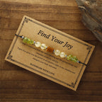 Fortune Jewel Find Your Joy Peridot Citrine Tiger Eye Peace Rope Bracelet