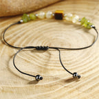 Fortune Jewel Find Your Joy Peridot Citrine Tiger Eye Peace Rope Bracelet