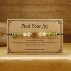 Fortune Jewel Find Your Joy Peridot Citrine Tiger Eye Peace Rope Bracelet