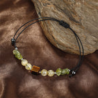 Fortune Jewel Find Your Joy Peridot Citrine Tiger Eye Peace Rope Bracelet