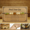 Fortune Jewel Find Your Joy Peridot Citrine Tiger Eye Peace Rope Bracelet