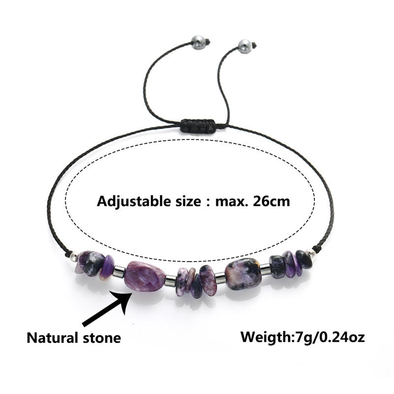 Fortune Jewel Live In The Moment Charoite Hematite Powerful Bracelet