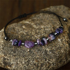 Fortune Jewel Live In The Moment Charoite Hematite Powerful Bracelet