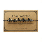 Fortune Jewel I Am Protected Iron Pyrite Black Obsidian Fulfillment Bracelet