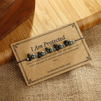 Fortune Jewel I Am Protected Iron Pyrite Black Obsidian Fulfillment Bracelet