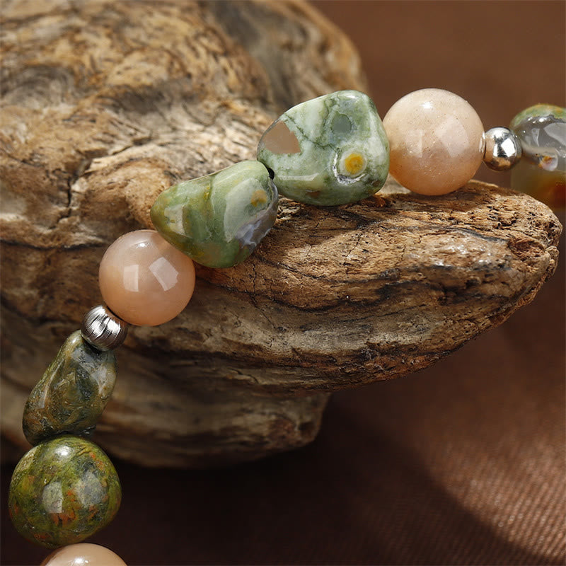 Fortune Jewel You Are Amazing Rhyolite Sun Stone Positive Bracelet