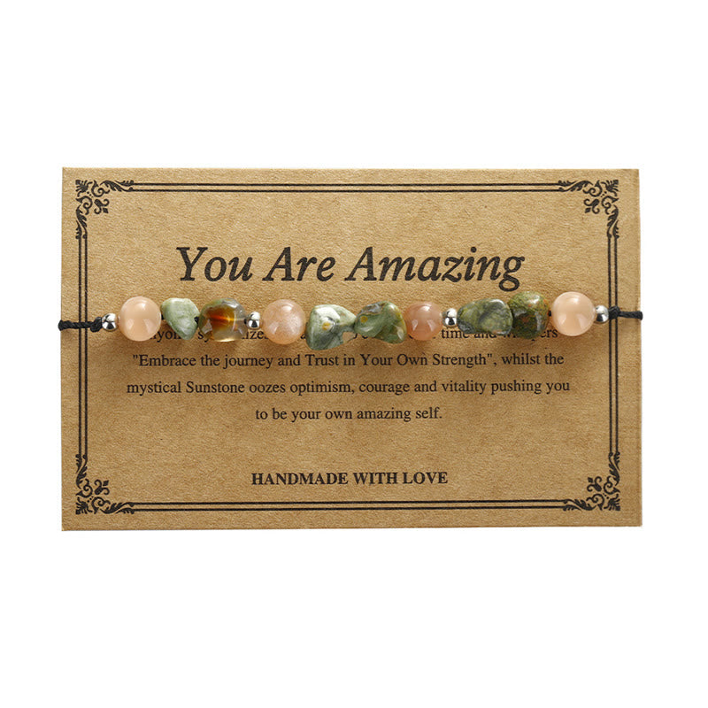 Fortune Jewel You Are Amazing Rhyolite Sun Stone Positive Bracelet