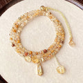 Fortune Jewel Natural Citrine Beads Pleasure Multi Layer Bracelet