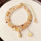 Fortune Jewel Natural Citrine Beads Pleasure Multi Layer Bracelet