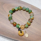 Fortune Jewel "May Balance and Safety Be With You"Peacock Agate Bracelet Includes Gift Message Card Fortune Jewel