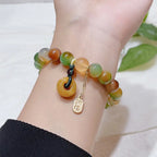 Fortune Jewel "May Balance and Safety Be With You"Peacock Agate Bracelet Includes Gift Message Card Fortune Jewel