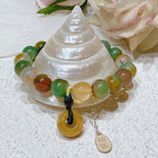 Fortune Jewel "May Balance and Safety Be With You"Peacock Agate Bracelet Includes Gift Message Card Fortune Jewel