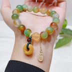 Fortune Jewel "May Balance and Safety Be With You"Peacock Agate Bracelet Includes Gift Message Card Fortune Jewel