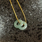 Fortune Jewel Jade Double Peace Buckle Prosperity Necklace Pendant