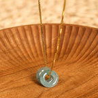 Fortune Jewel Jade Double Peace Buckle Prosperity Necklace Pendant