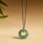 Fortune Jewel Jade Double Peace Buckle Prosperity Necklace Pendant