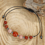 Fortune Jewel Believe You Can Carnelian Red Jasper Hematite Sun Stone Positive Bracelet