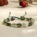 Fortune Jewel Green Rutilated Quartz Braid String Protection Bracelet
