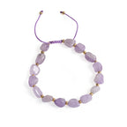 Buddha Stones Irregular Shape Amethyst Braid String Balance Bracelet