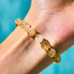 Fortune Jewel Irregular Shape Citrine Braid String Happiness Bracelet