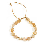 Fortune Jewel Irregular Shape Citrine Braid String Happiness Bracelet