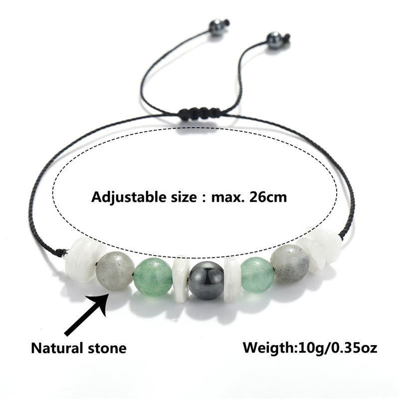 Fortune Jewel Menopause Labradorite Green Aventurine White Moonstone Healing Bracelet