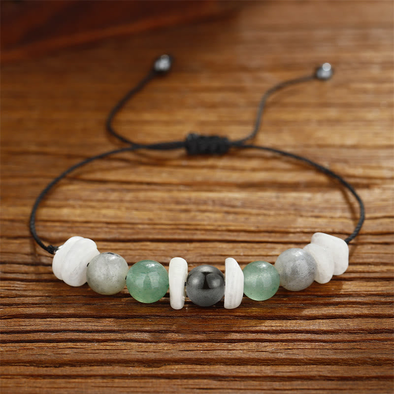 Fortune Jewel Menopause Labradorite Green Aventurine White Moonstone Healing Bracelet