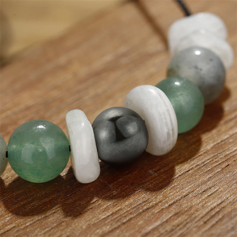 Fortune Jewel Menopause Labradorite Green Aventurine White Moonstone Healing Bracelet