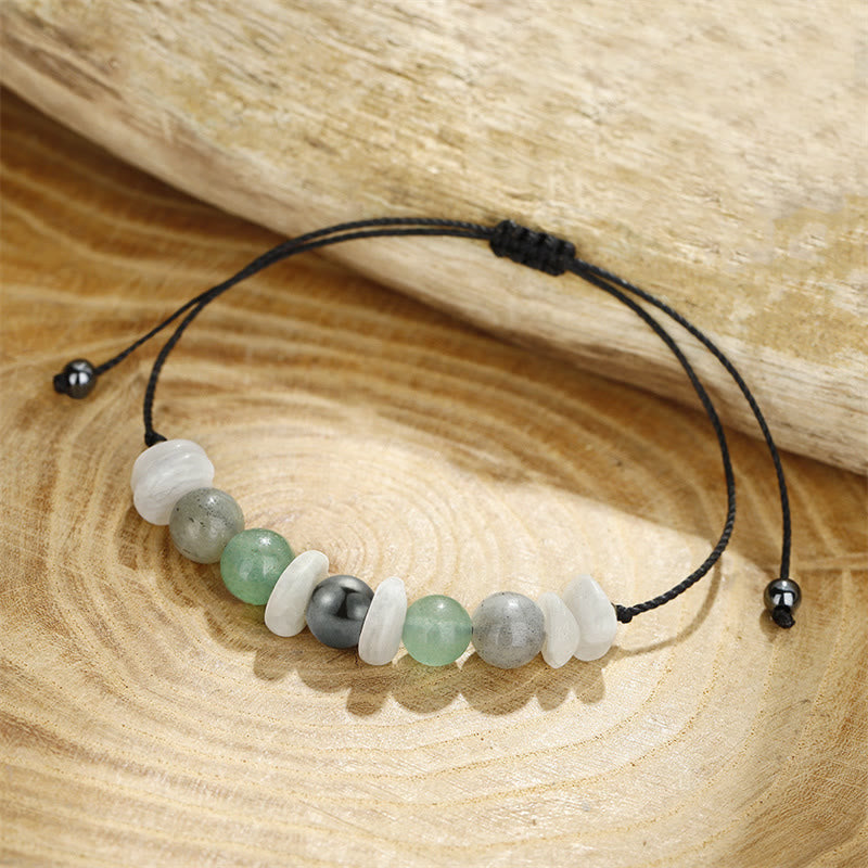 Fortune Jewel Menopause Labradorite Green Aventurine White Moonstone Healing Bracelet