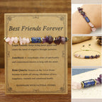 Fortune Jewel Best Friends Forever Amethyst Rose Quartz Lazurite Spiritual Bracelet