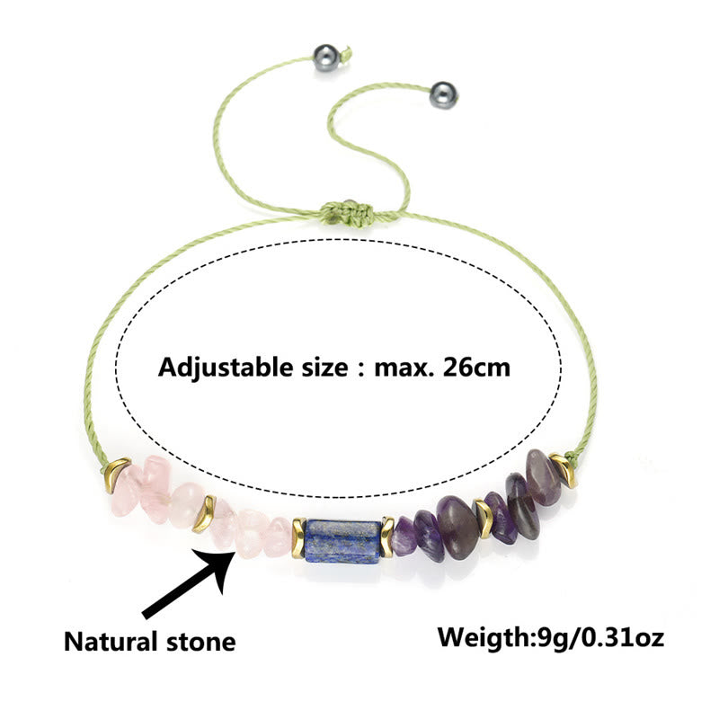 Fortune Jewel Best Friends Forever Amethyst Rose Quartz Lazurite Spiritual Bracelet