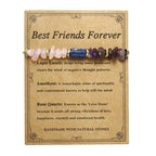 Fortune Jewel Best Friends Forever Amethyst Rose Quartz Lazurite Spiritual Bracelet