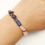 Fortune Jewel Best Friends Forever Amethyst Rose Quartz Lazurite Spiritual Bracelet
