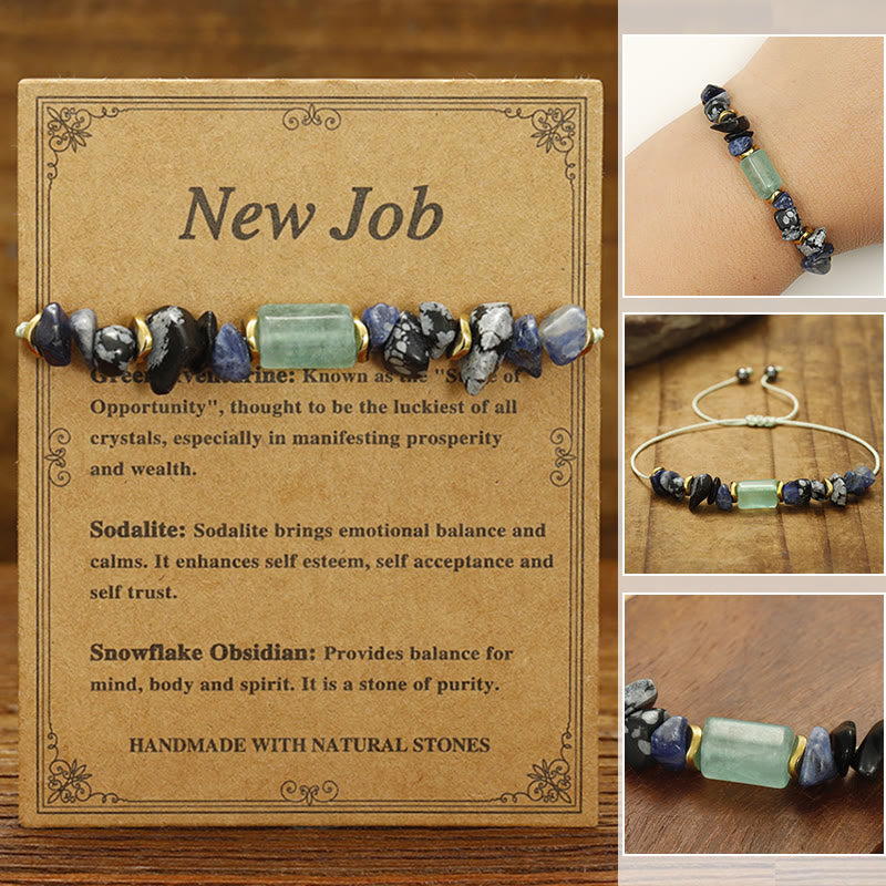 Fortune Jewel New Job Green Aventurine Sodalite Snowflake Obsidian Energy Bracelet