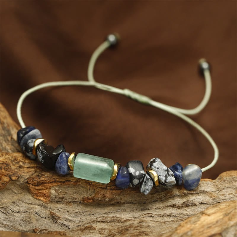 Fortune Jewel New Job Green Aventurine Sodalite Snowflake Obsidian Energy Bracelet