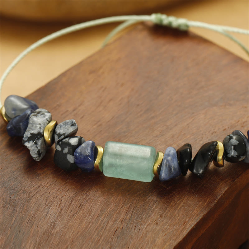 Fortune Jewel New Job Green Aventurine Sodalite Snowflake Obsidian Energy Bracelet