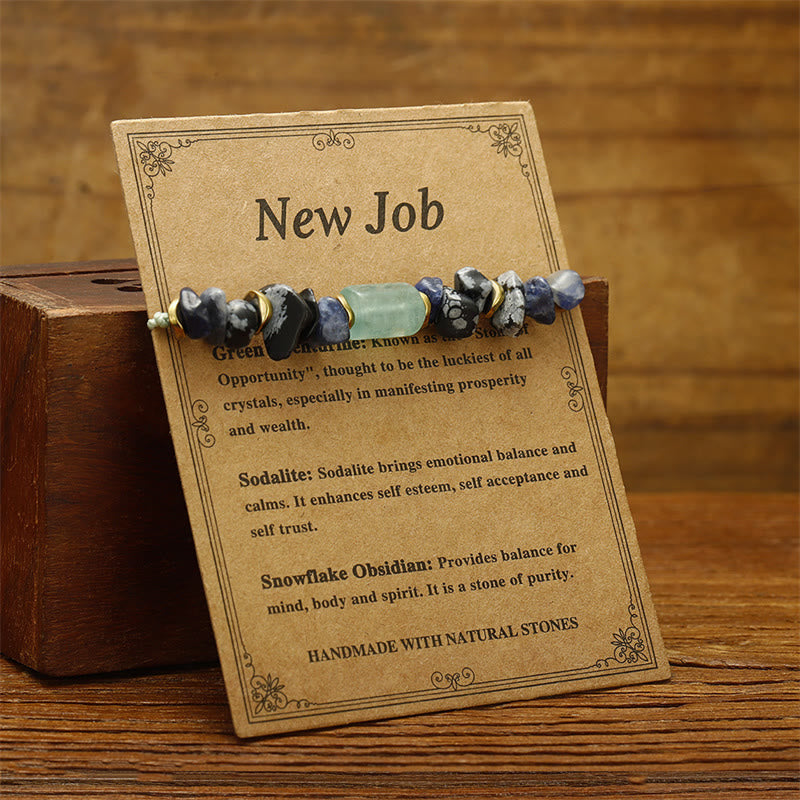 Fortune Jewel New Job Green Aventurine Sodalite Snowflake Obsidian Energy Bracelet