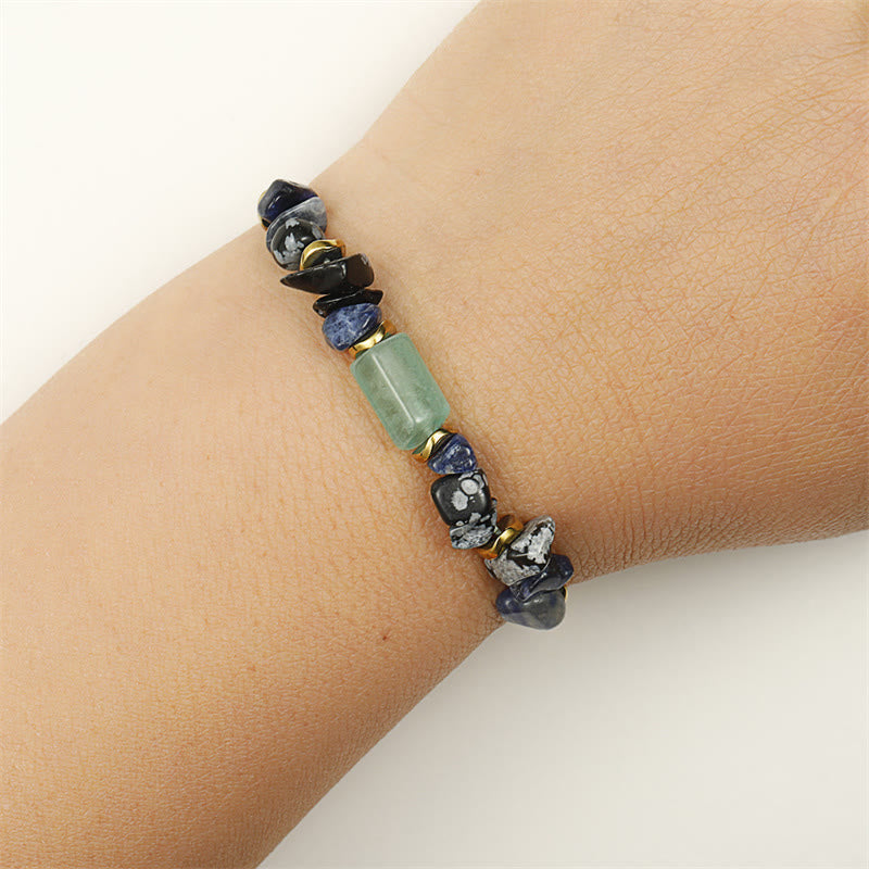 Fortune Jewel New Job Green Aventurine Sodalite Snowflake Obsidian Energy Bracelet