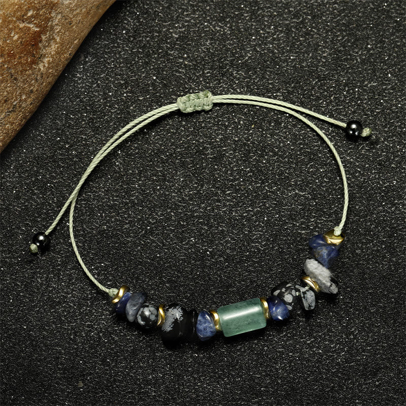 Fortune Jewel New Job Green Aventurine Sodalite Snowflake Obsidian Energy Bracelet