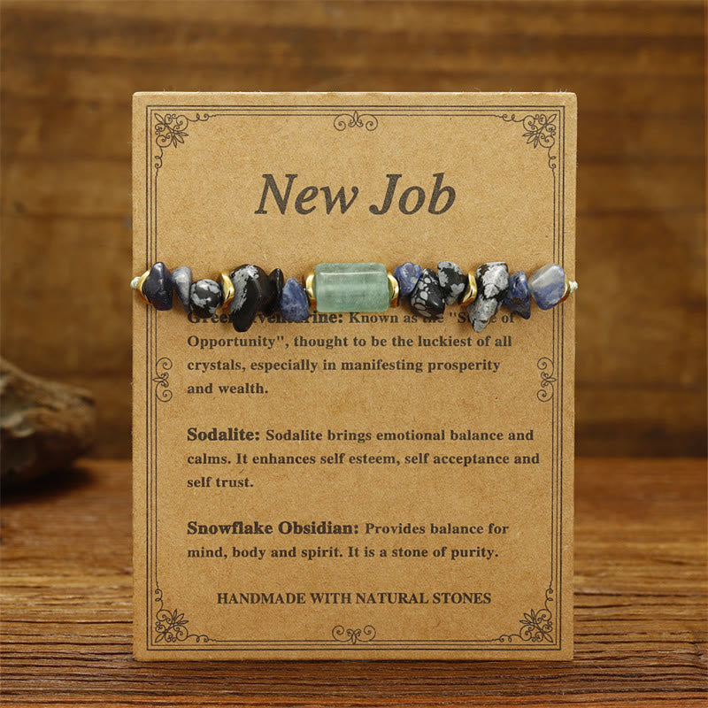 Fortune Jewel New Job Green Aventurine Sodalite Snowflake Obsidian Energy Bracelet