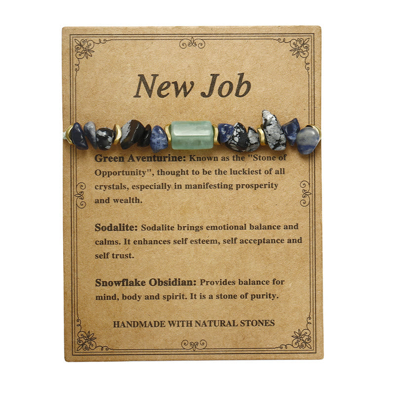 Fortune Jewel New Job Green Aventurine Sodalite Snowflake Obsidian Energy Bracelet