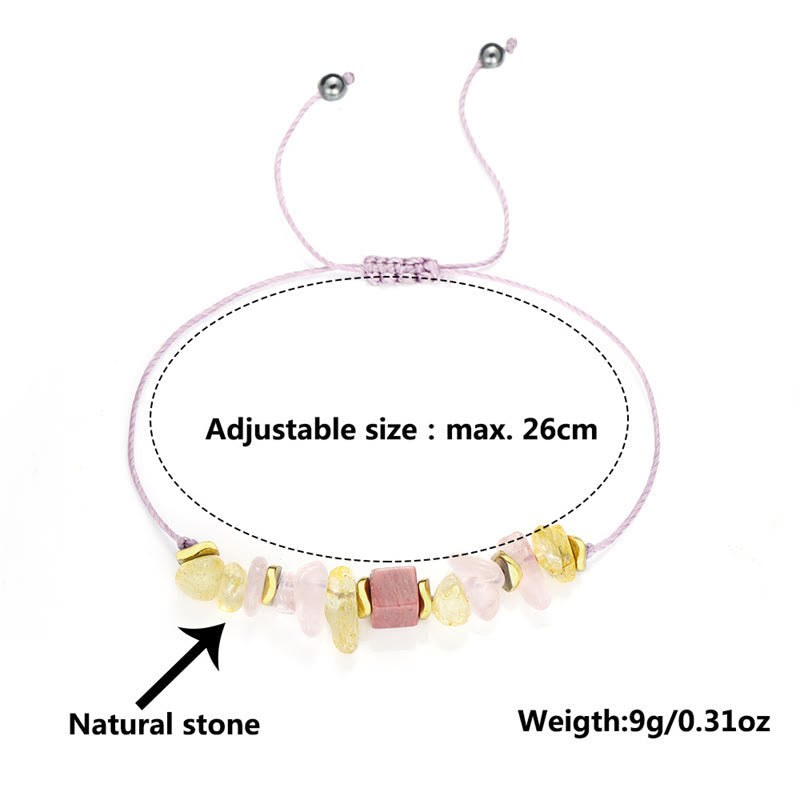 Fortune Jewel Thank You Rose Quartz Citrine Rhodonite Passionate Bracelet
