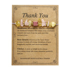 Fortune Jewel Thank You Rose Quartz Citrine Rhodonite Passionate Bracelet